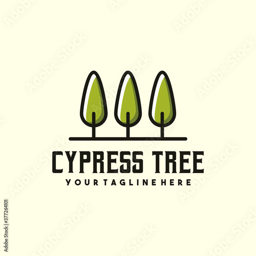 Creative cypress tree logo design