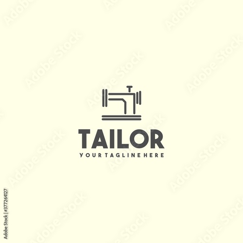 Creative outline sewing logo design