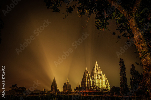 Beautiful Prambanan Temple in the night