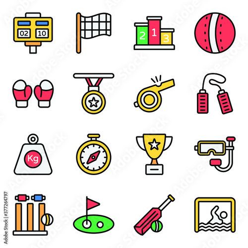 
Pack of Sports Accessory Icons 
