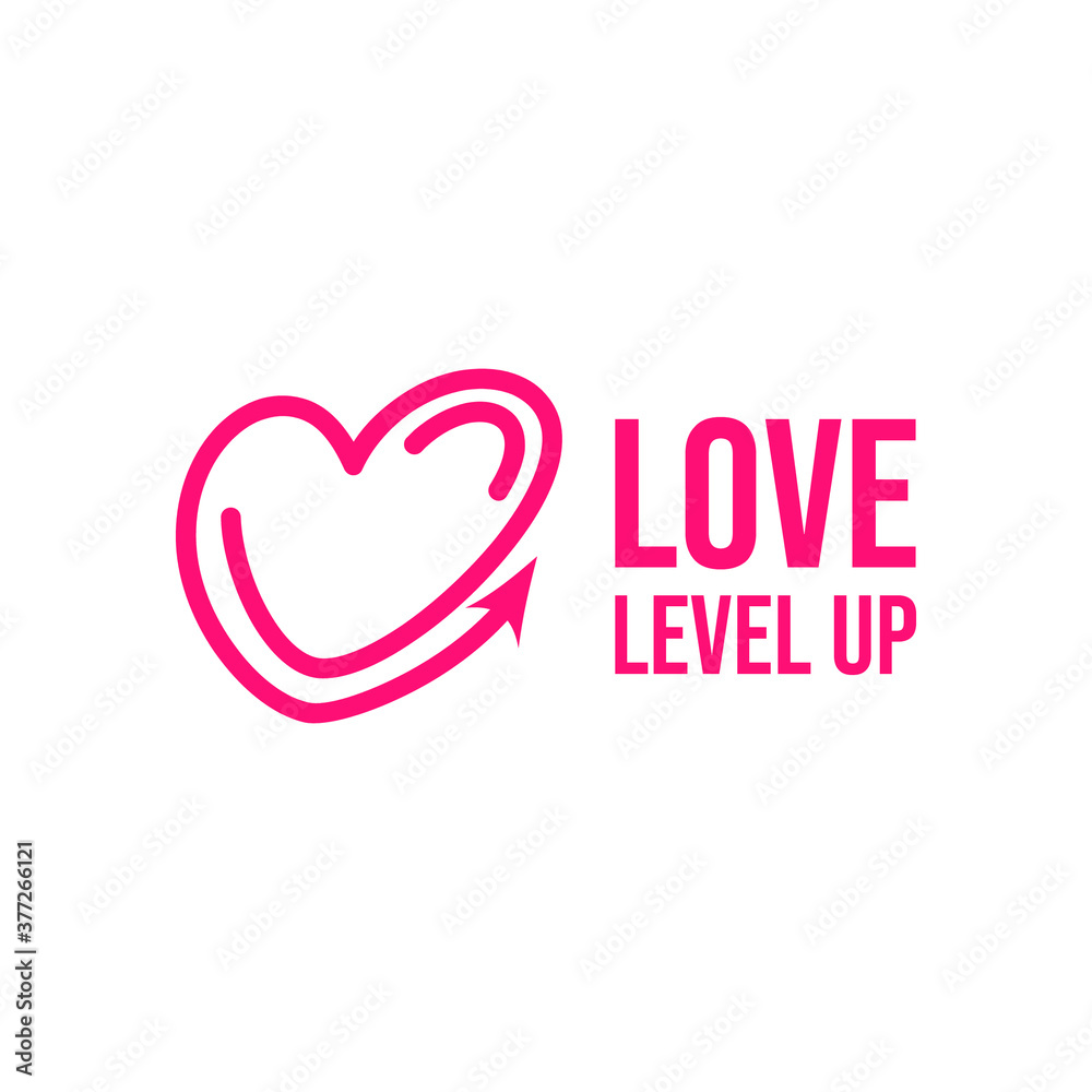 love level up logo design template