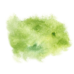 Abstract green watercolor stains.Hand Drawn watercolor illustration.