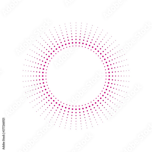 Light rays frame with purple dots. Shine burst background. radiant spark.