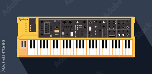 Color flat style vector piano roll synthesizer vocoder. photo