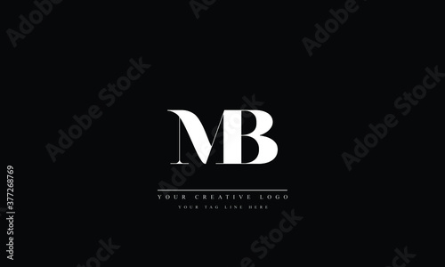MB, BM, M, B, abstract vector logo monogram template