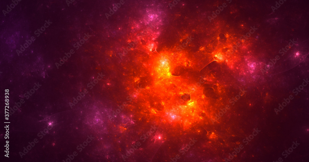 3D rendering abstract multicolor fractal light background