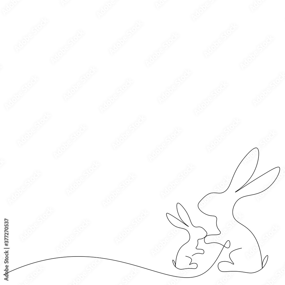 Bunny line drawing vector illustration Bunny line drawing vector illustration