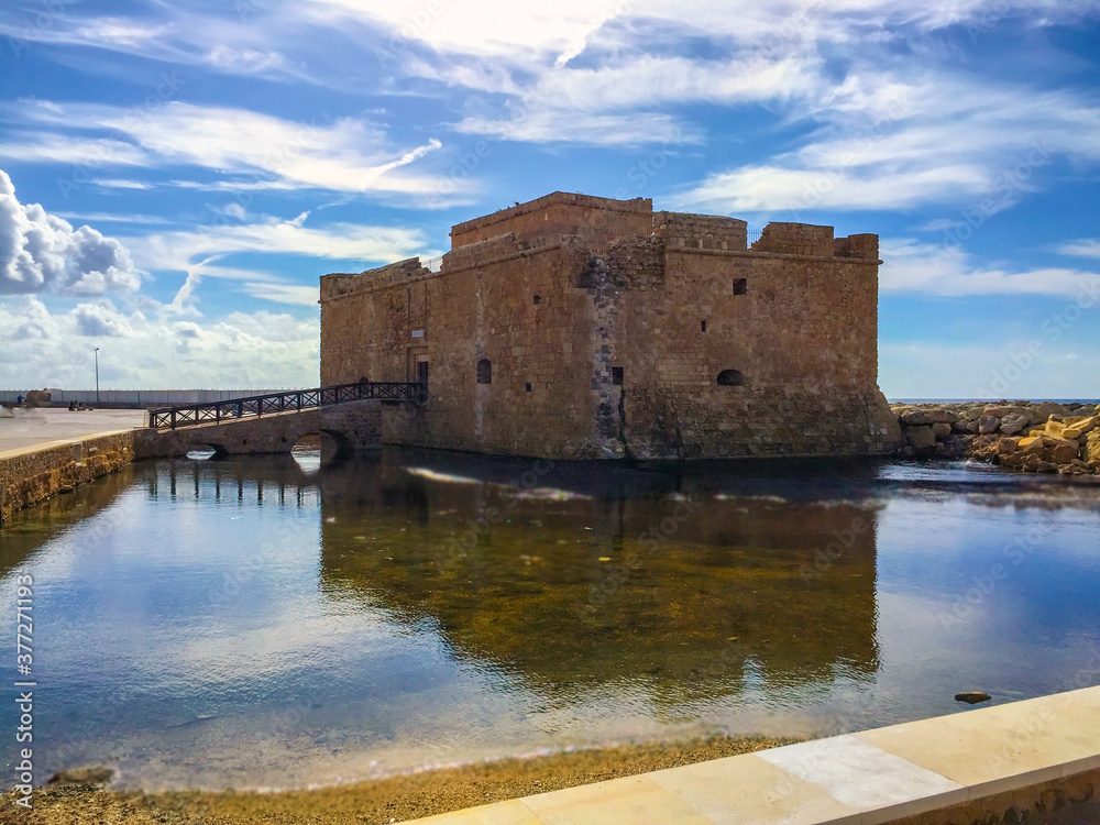 old fortress on the sea paphos cyprus