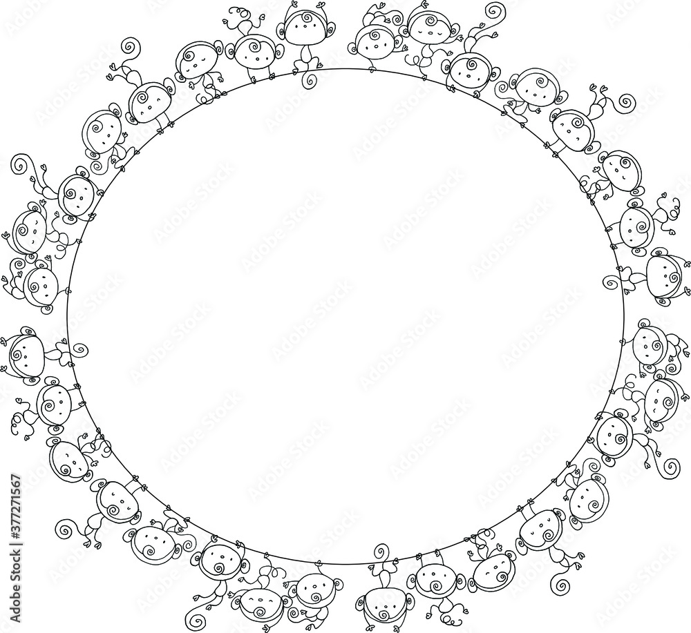 Vector cartoon monkeys background icon Vector cartoon monkeys background icon
