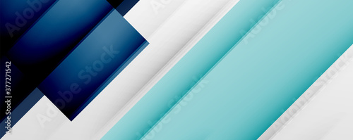 Geometric abstract backgrounds with shadow lines, modern forms, rectangles, squares and fluid gradients. Bright colorful stripes cool backdrops