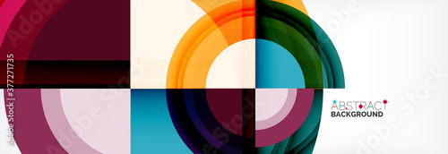 Round shapes, triangles and circles. Modern abstract background