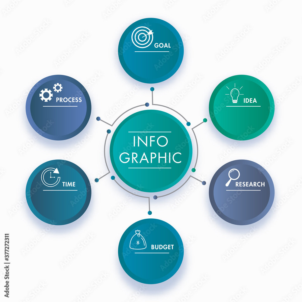 Presentation Business Infographic Poster or Template with 6 Options. Presentation Business Infographic Poster or Template with 6 Options.