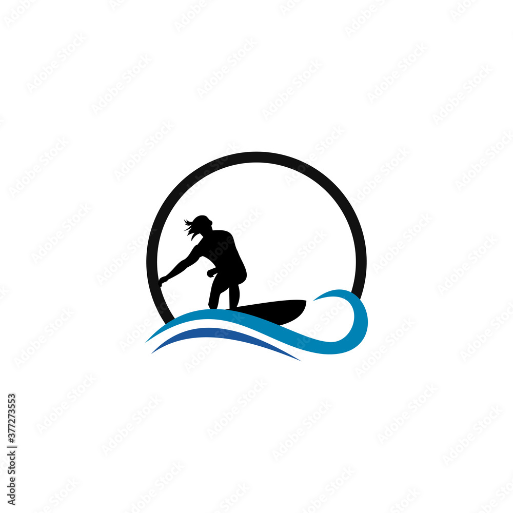 Surf logo template water sports design vector Surf logo template water sports design vector