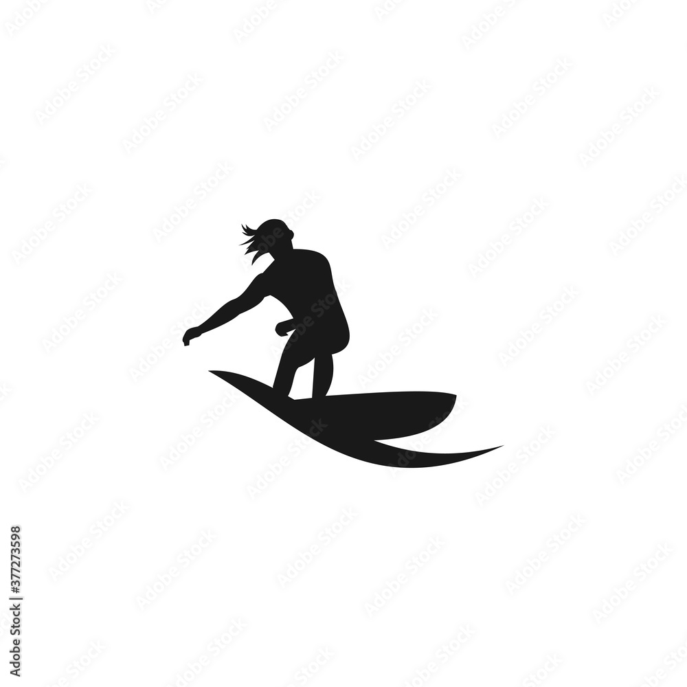 Surf logo template water sports design vector