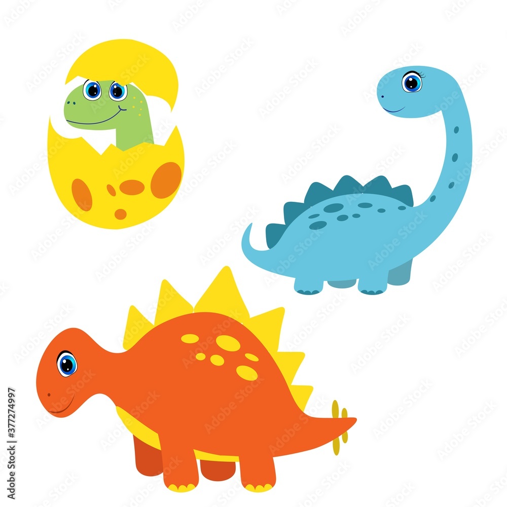 set of cartoon dinosaurs vector illustration set of cartoon dinosaurs vector illustration