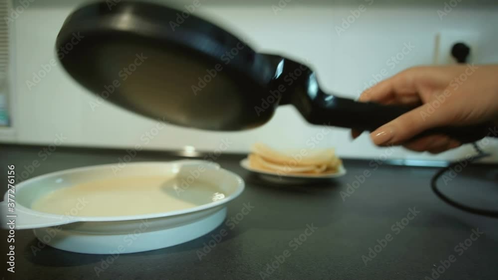 Making Crepe Banana Chocolate Crispy Pancake Making Crepe Banana Chocolate Crispy Pancake