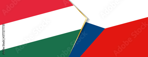 Hungary and Czech Republic flags, two vector flags.