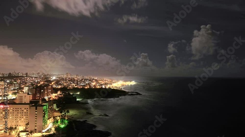 beach timelapse bahia brazil nightocean clouds sky city coast photo