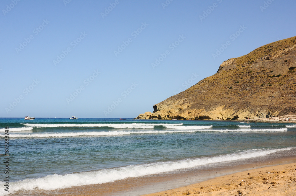 Playazo de Rodalquilar, beautiful beach bay in Cabo de Gata, Almeria, Spain