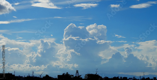 Heap of summer huge clouds which appeared in the sky
