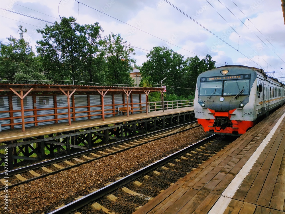 train on railway station