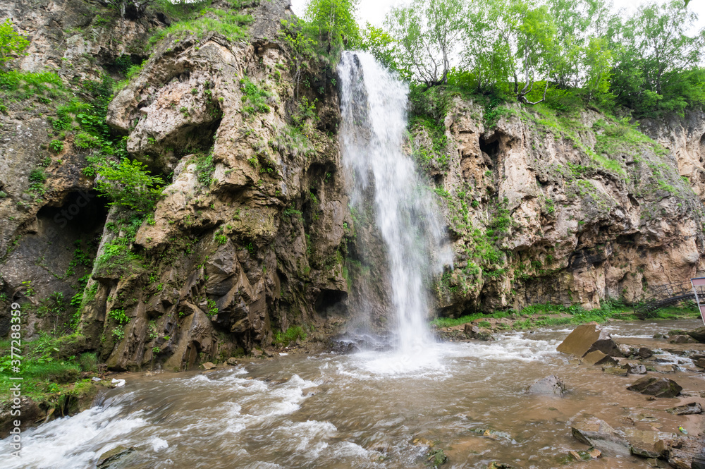 Fototapeta premium Honey waterfalls in Caucasus mountains