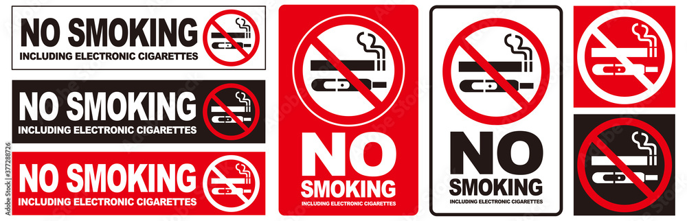 no smoking electronic cigarette signs Prohibited Including E-Cigarettes and Smoking Devices Sign No Smoking including E-Cigarettes Sign