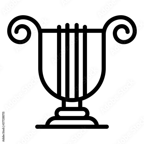 Greek ancient harp icon. Outline greek ancient harp vector icon for web design isolated on white background