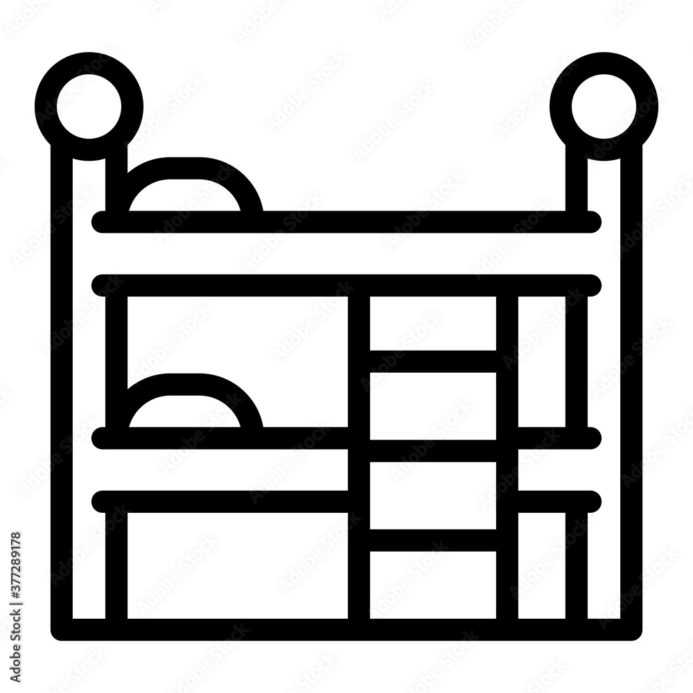 Quiet spaces bunk bed icon. Outline quiet spaces bunk bed vector icon for web design isolated on white background Quiet spaces bunk bed icon. Outline quiet spaces bunk bed vector icon for web design isolated on white background