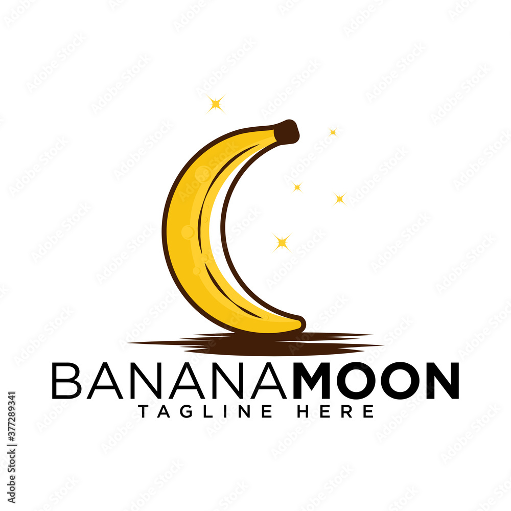 banana moon logo design idea Stock Vector Adobe Stock