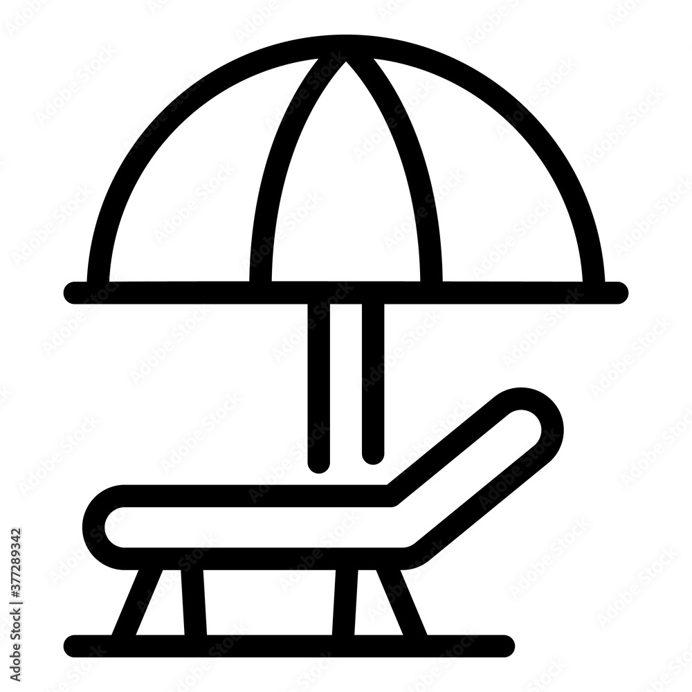 Quiet spaces beach deck icon. Outline quiet spaces beach deck vector icon for web design isolated on white background