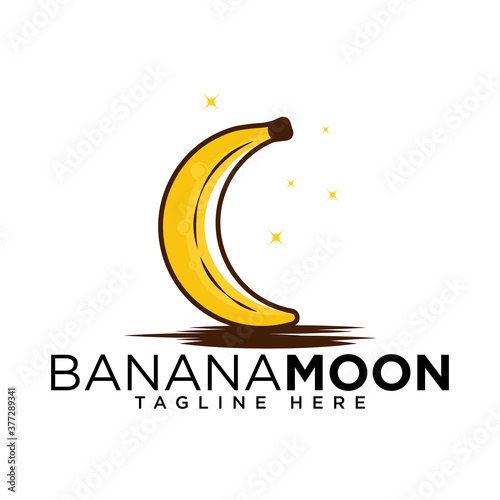 banana moon logo design idea
