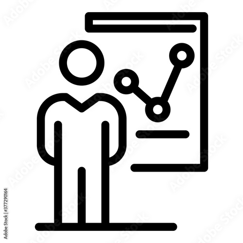 Outsource graph chart icon. Outline outsource graph chart vector icon for web design isolated on white background