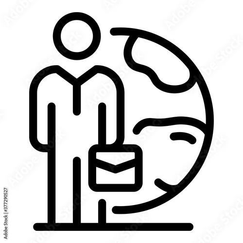 Outsource global icon. Outline outsource global vector icon for web design isolated on white background