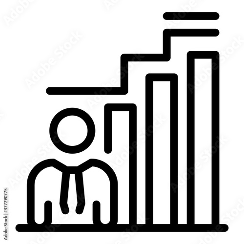 Outsource employee graph icon. Outline outsource employee graph vector icon for web design isolated on white background