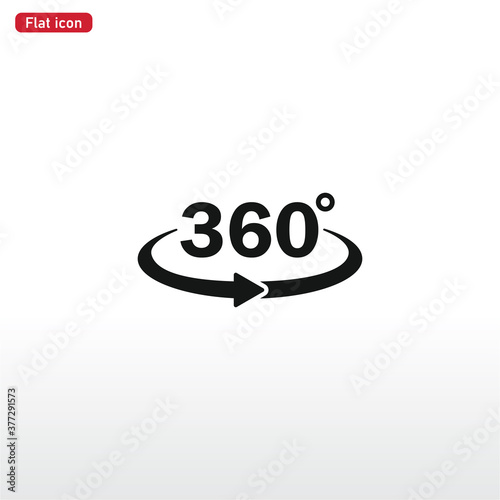 360 degree icon vector . Rotation sign