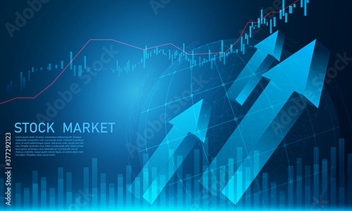 stock market, economic graph with diagrams, business and financial concepts and reports, abstract technology communication concept vector background