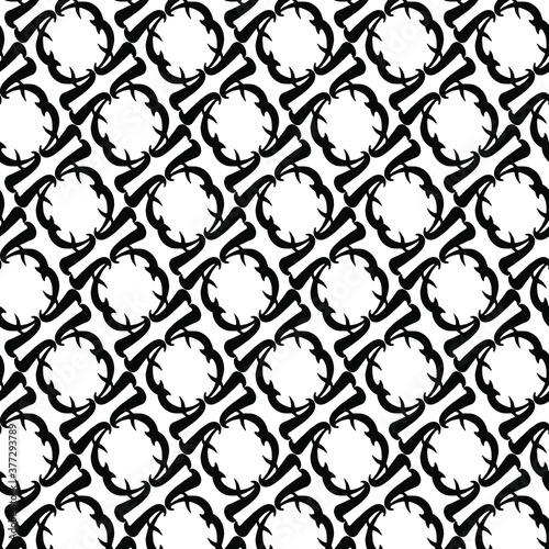 Vector abstract transparent geometric ornament monochrome black and white seamless pattern background tile 