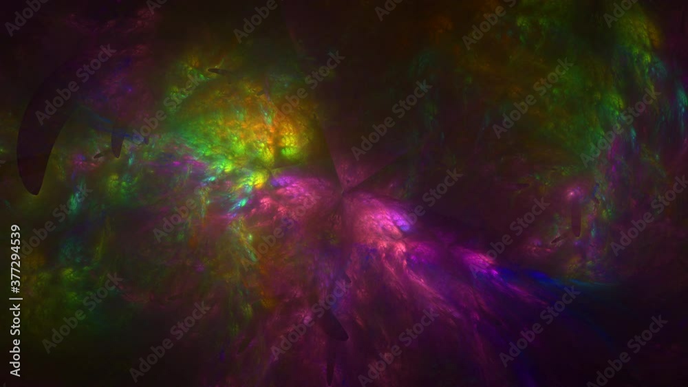 Abstract moving liquid multi colored fractal background. Computer generated art
