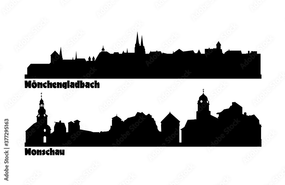 Skyline of tourist towns in Germany.