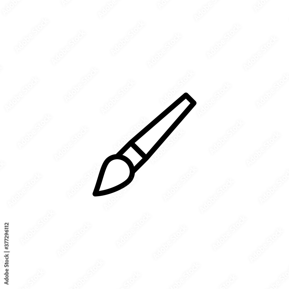 Fototapeta premium Paintbrush Icon in black line style icon, style isolated on white background