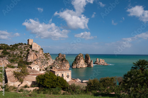 Old house by the sea on a sunny day photo