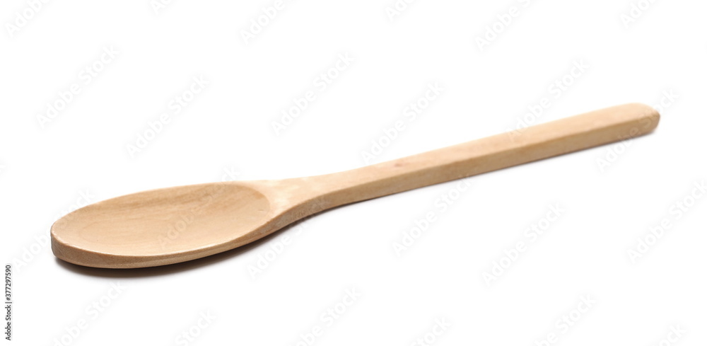 Empty wooden spoon isolated on white background Empty wooden spoon isolated on white background