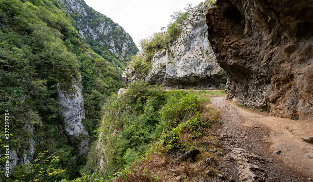 Spectacular track in las Xanas gorge, Asturias