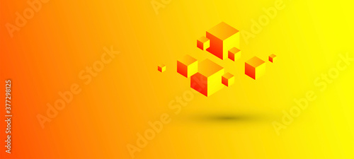 cubi, costruzioni, concetto, 3d, pixel