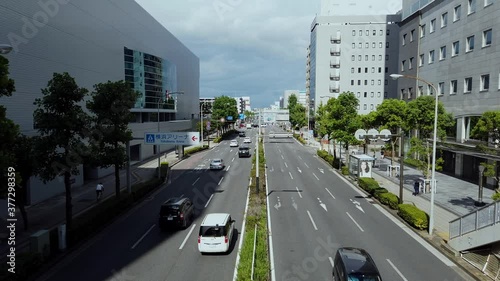 2020 Sep 11 Yokohama, Japan. Shinyokohama street on the left is the Yokohama Arena, a popular concert venue photo