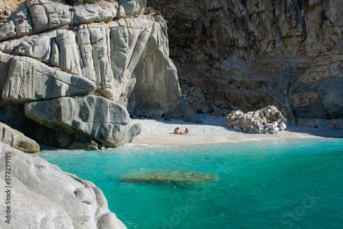 Fototapeta Naklejka Na Ścianę i Meble -  Seychelles bay with beautiful colorful water in Greece