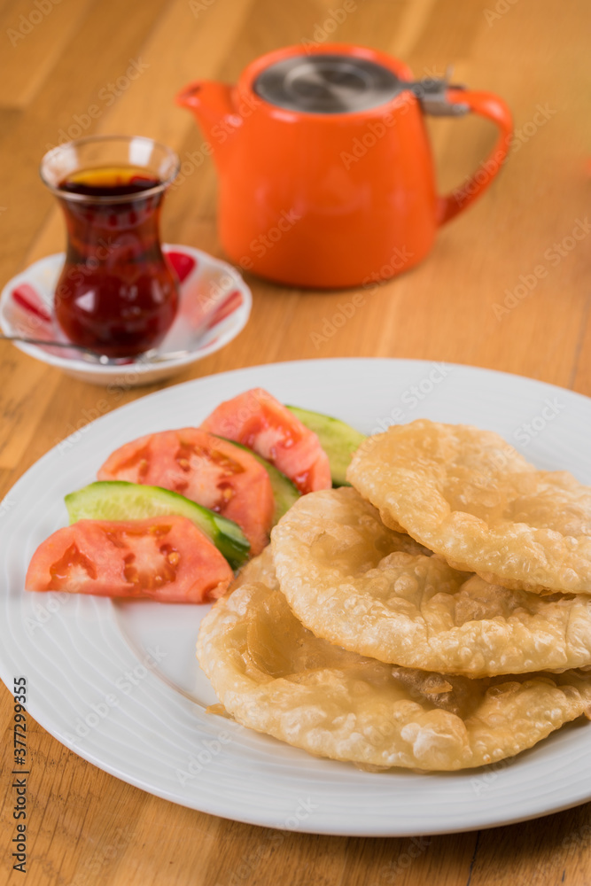 Cig borek / Ciborek or Tatar pie, Turkish meat pie fried in oil
