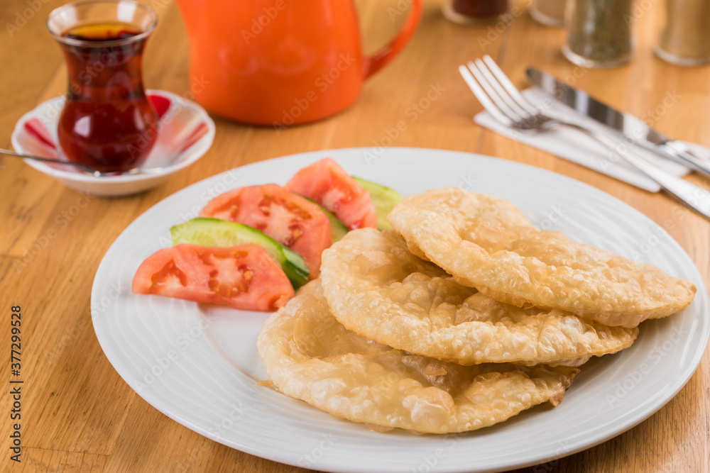 Cig borek / Ciborek or Tatar pie, Turkish meat pie fried in oil