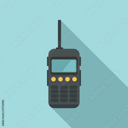 Walkie talkie antenna icon. Flat illustration of walkie talkie antenna vector icon for web design